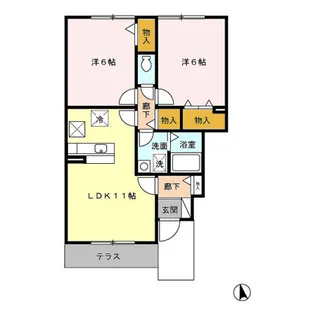 D’コート鷹尾【1階】の間取り
