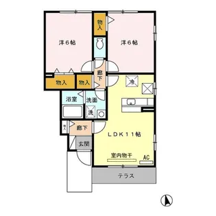 D’コート鷹尾【1階】の間取り