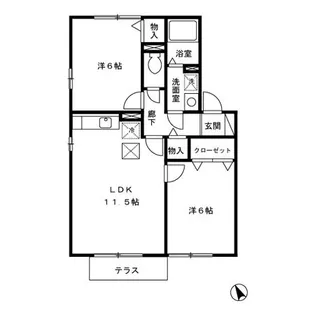 ウエストコート【1階】の間取り