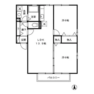 リーフレットエコーIII号館【2階】の間取り