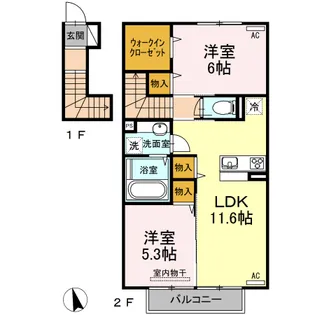 ヴィラコートJ5【2階】の間取り