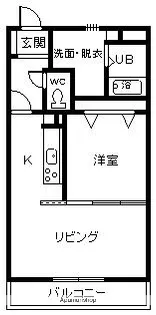 サンパティーク【202号室】の間取り