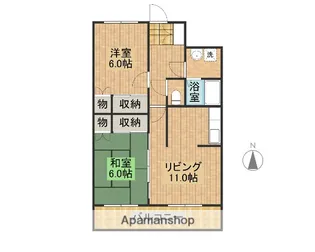 グランブルー本郷【102号室】の間取り