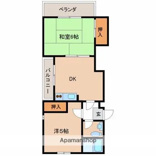 ライフインコダマ【203号室】の間取り