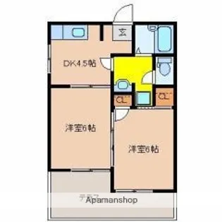 第1三重野コーポ【102号室】の間取り