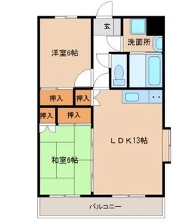 サンライズ吉村Ⅰ【201号室】の間取り