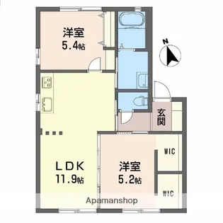 シャーメゾンはまぎり【102号室】の間取り