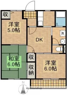 マリンハイツ【202号室】の間取り