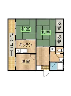 コーポラス湯地【A205号室】の間取り