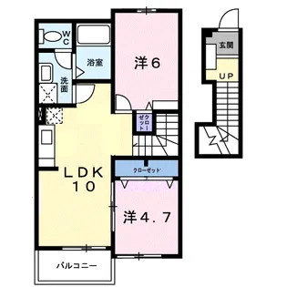 グラスワンダー Kー71【2階】の間取り