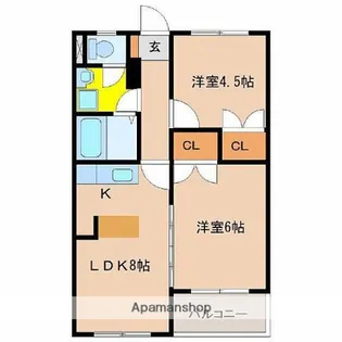 PINE VIEW【401号室】の間取り