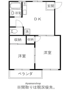 グランドハイツ白亜【202号室】の間取り