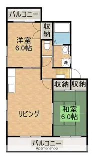 ジンコーポ【202号室】の間取り