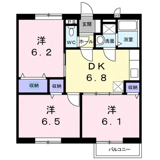 フラワーポート A【2階】の間取り