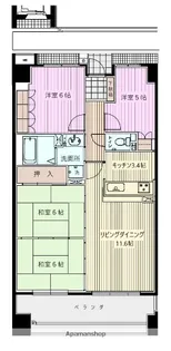 サーパス神宮北【707号室】の間取り