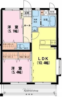 レインボースター【201号室】の間取り
