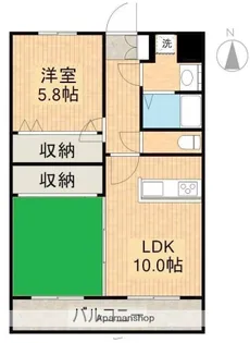 シャンテ長沼Ⅰ【102号室】の間取り