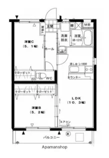 CENTER COURT【205号室】の間取り