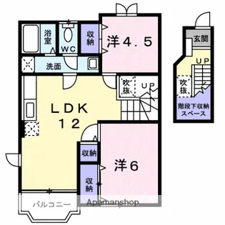ジャン・ハッピネス B【2階】の間取り