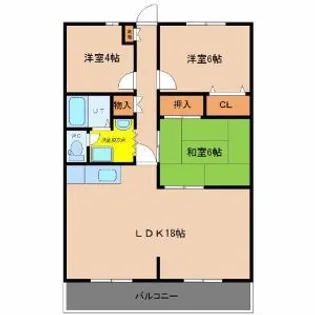 ルミエール吉村B棟【405号室】の間取り