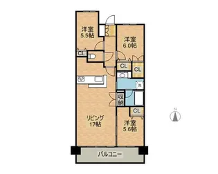 ザ・レジデンス大淀河畔【1506号室】の間取り