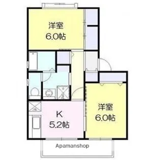 サン・リバーサイドB棟【202号室】の間取り