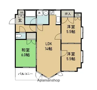 TKH−Ⅱ【306号室】の間取り