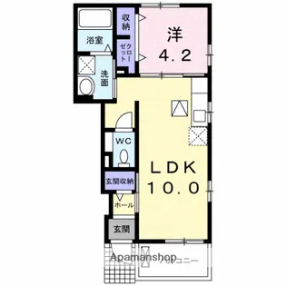 イースト・ブルー【1階】の間取り