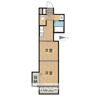 コスモマンション中央【4階】の間取り