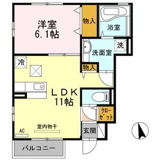 セジュールCW Ⅱ A【1階】の間取り