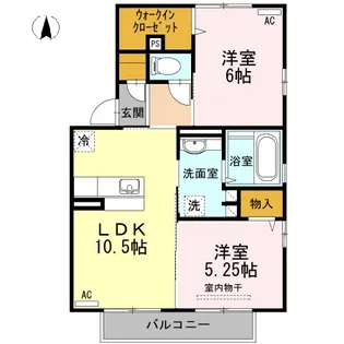 サーフスリー曽師 C棟【2階】の間取り