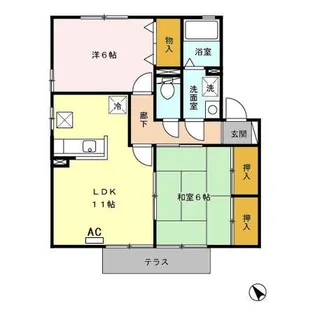 サンフローラ一ツ葉 A棟【1階】の間取り