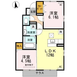 セゾン静【1階】の間取り