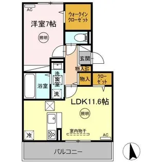 ボヌールK【1階】の間取り
