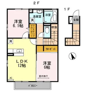 セジュールCW C【2階】の間取り