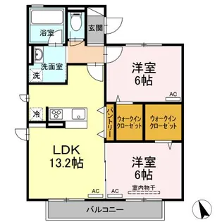 メイ ソレイユ A棟【2階】の間取り
