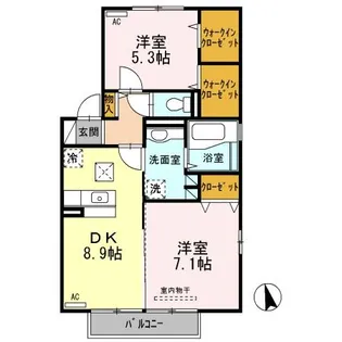 シャトル ViVi A【1階】の間取り