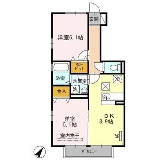 カーサ レガーレ B棟【1階】の間取り