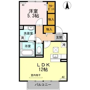 セゾン輝【1階】の間取り