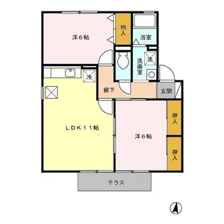 メルベーユ Y B棟【1階】の間取り