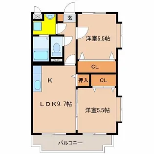 テルガーデン小松【303号室】の間取り