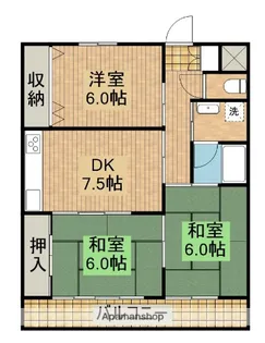 トレジャーコーポ黒木【302号室】の間取り