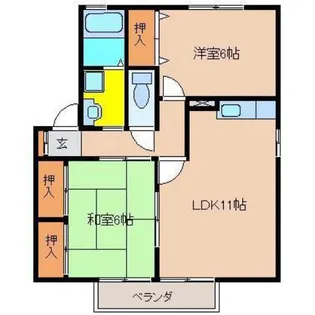 サニー神宮の森【101号室】の間取り