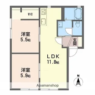 シャーメゾン江田原【1階】の間取り