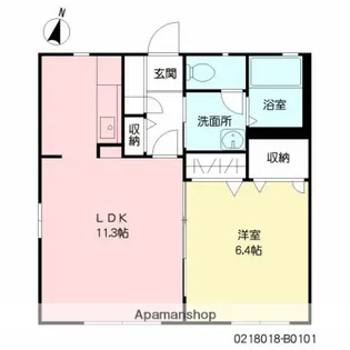 アネックススズランⅡ【B101号室】の間取り