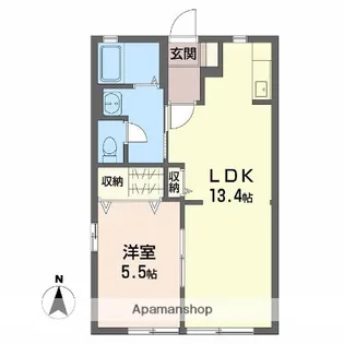 シャーメゾン小牧【1階】の間取り