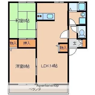 ローゼヒダカ【3-205号室】の間取り