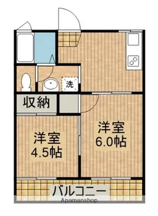コーポリバー【B205号室】の間取り
