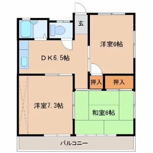 第1コーポ川越【2階】の間取り
