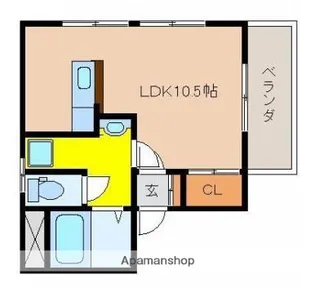 第1三重野コーポ【201号室】の間取り